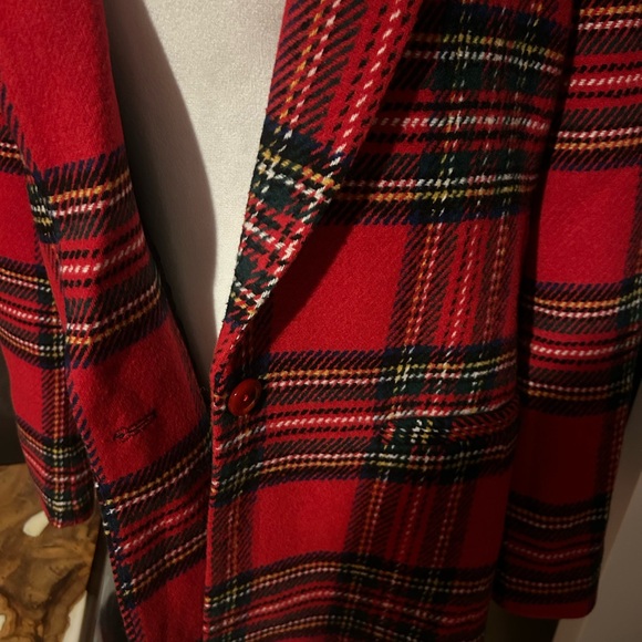 English Factory red plaid blazer coat new xl never worn beautiful holiday plaid - Picture 3 of 3